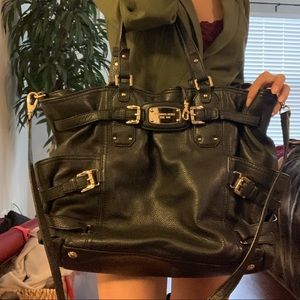 Michael Kors black leather bag.
